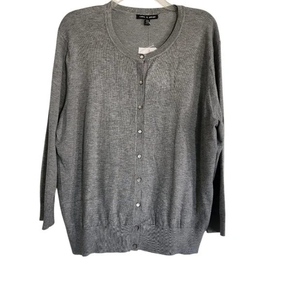 Women's Gray Cardigan Sweater Sz Xxl Nwt - Picture 2 of 3